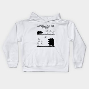 Survival of the Fittest vs AI Kids Hoodie